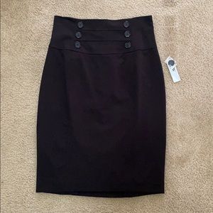 Worthington NWT Black Button Pencil Skirt business
